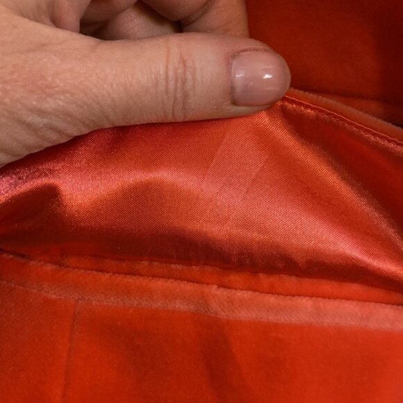 J. Crew Schoolboy Orange Velvet Single Breasted 2 Button Blazer Jacket 2 Pockets - Picture 4 of 9